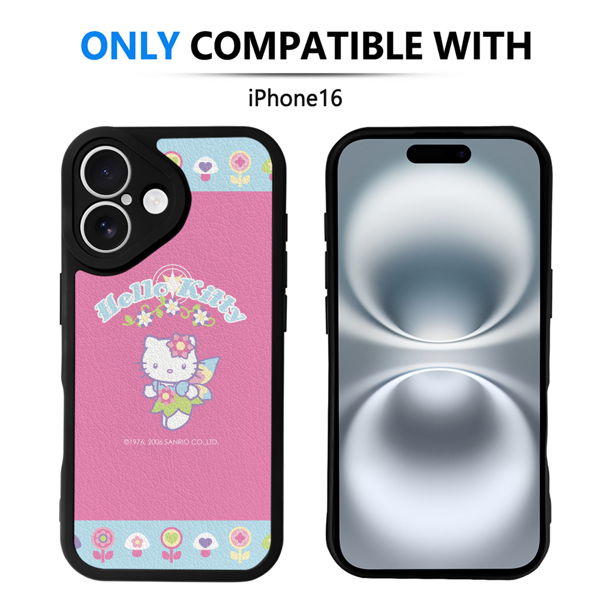（画像用） Hello Kitty ハローキティ 【iPhone 16シリーズ対応】シリコンスマホケース（レザー調） 材質：シリコン